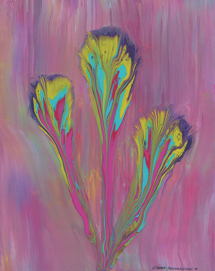 Triple Blossom Painting by Steven Richardson