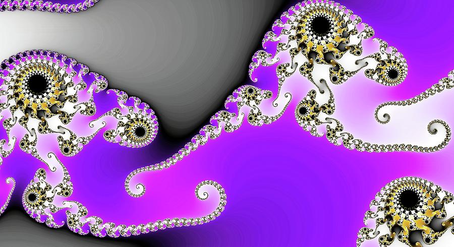 Triple Eye Spiral Fractal Purple Digital Art by Don Northup