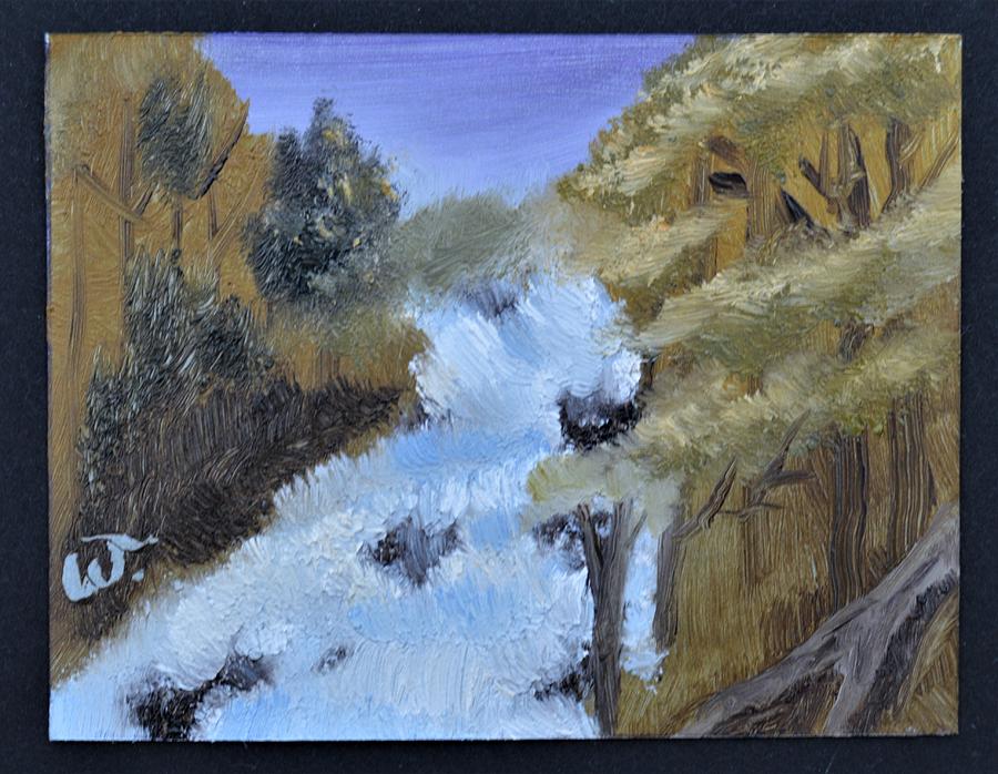 Triple Falls Painting 2  Painting by Warren Thompson