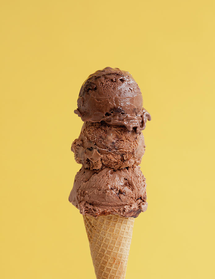 Triple Scoop Chocolate Ice Cream Photograph by James Worrell