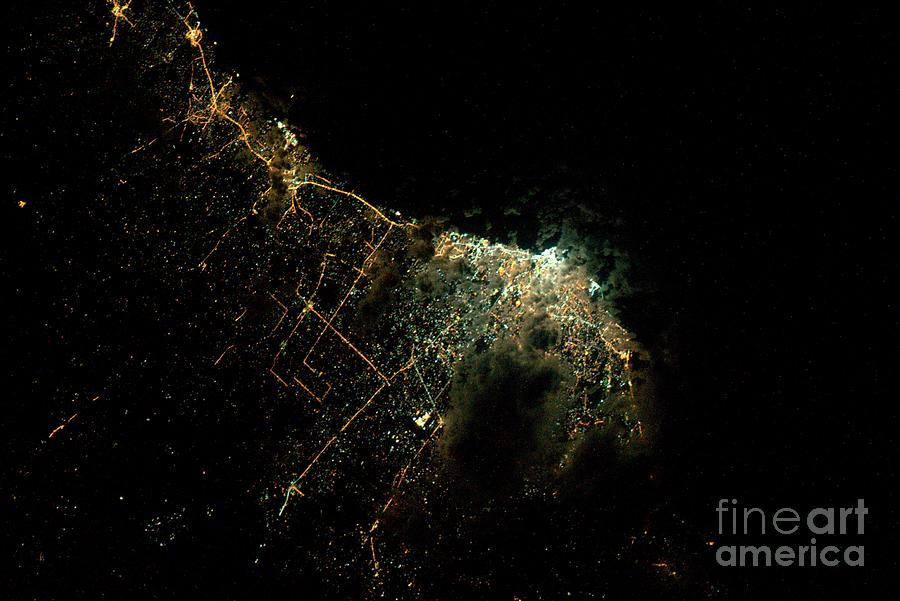 Tripoli At Night From Space Photograph by Nasa/science Photo Library
