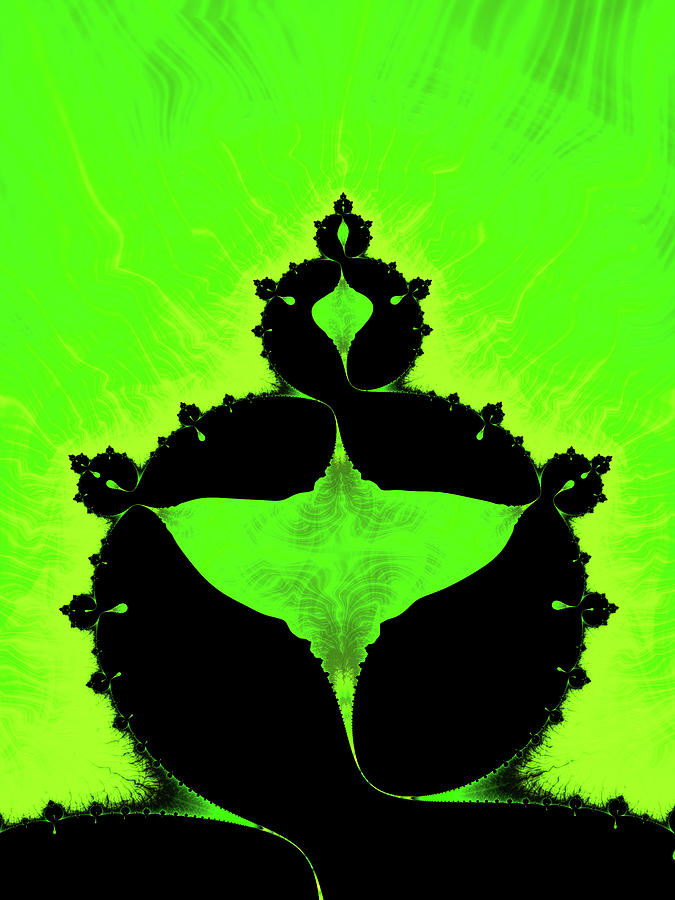 Trippy Mandelbrot Set Green And Black Fractal Digital Art