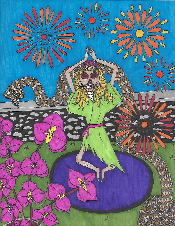 Unique Drawing - Trippy Meditation by Melissa Maffeo