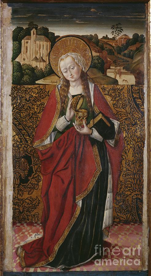 Triptych, St. Mary Magdalene, Right Panel Painting By Spanish & Flemish ...