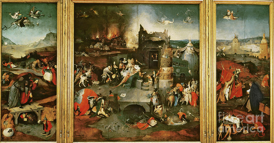 Triptych: The Temptation Of St. Anthony Painting by Hieronymus Bosch ...