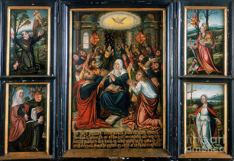 Triptych, With The Central Panel Drawing by Print Collector