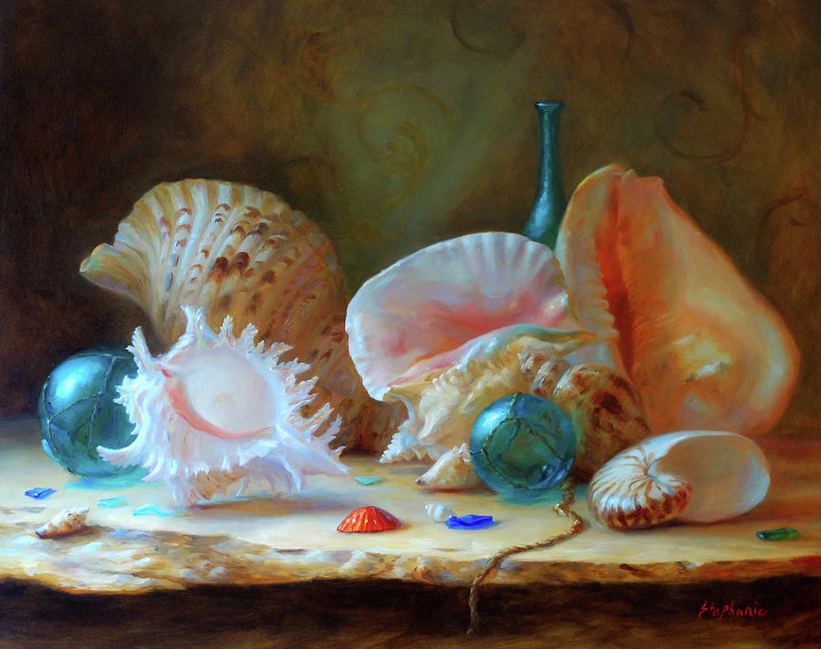 Shell Painting - Tritons Treasures by Stephanie K Johnson
