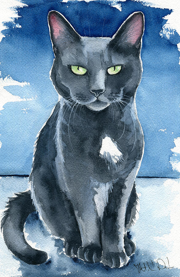 Trixie Cat Painting Painting by Dora Hathazi Mendes