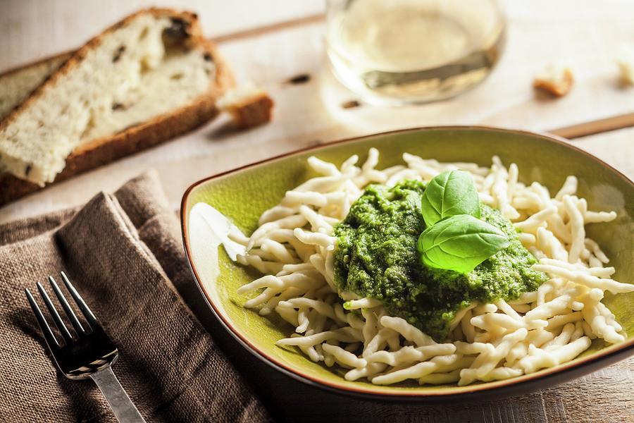 Trofie Al Pesto pasta With Basil Sauce, Italy Photograph by Imagerie