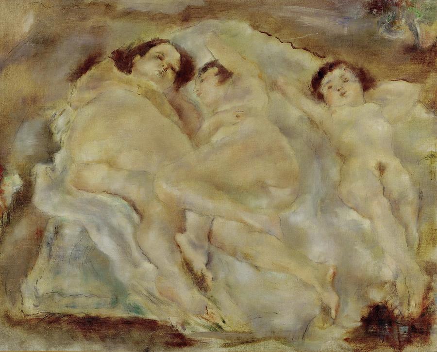Trois nus-three nudes. 1931. Painting by Jules Pascin -1885-1930-