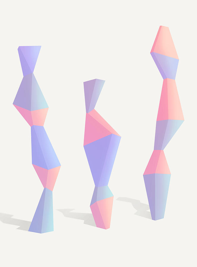 Geometric Digital Art - Trois by Ultra Pop