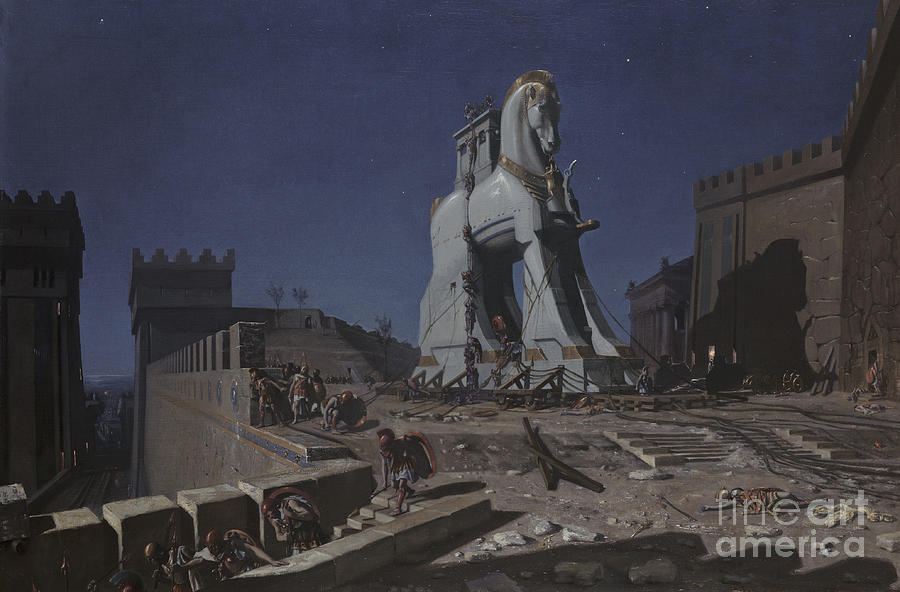 Trojan Horse Drawing by Heritage Images