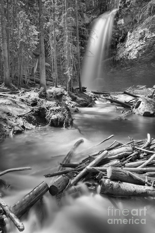 Troll Falls Black And White Photograph by Adam Jewell