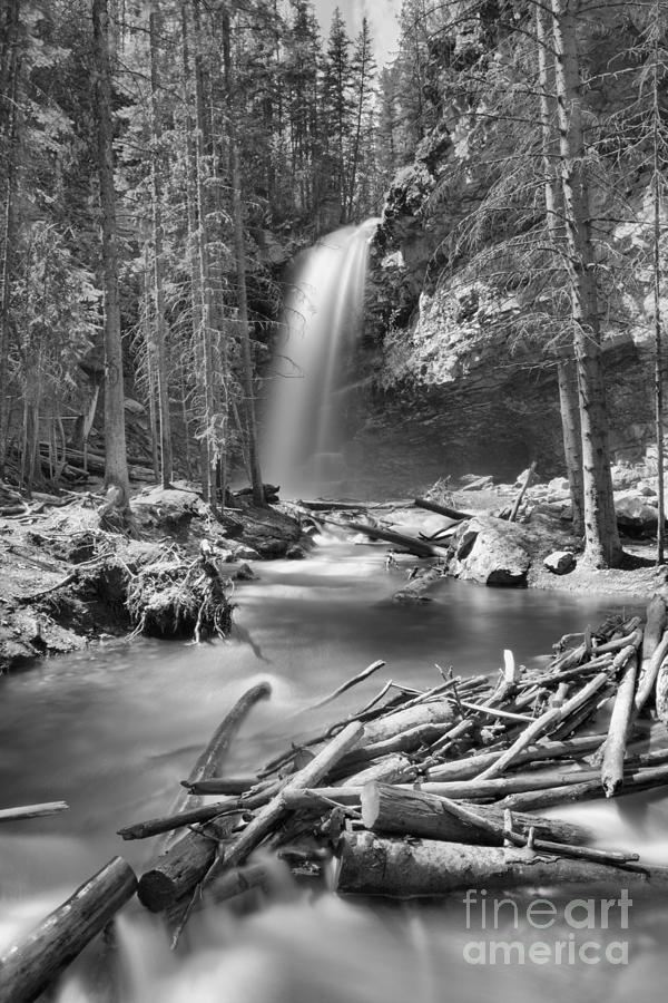 Troll Falls Canyon Black And White Photograph by Adam Jewell