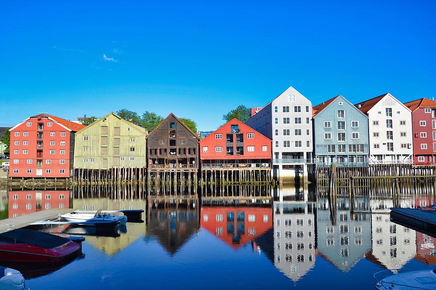 Trondheim buildings reflection Photograph by Sylvain Beauregard - Pixels