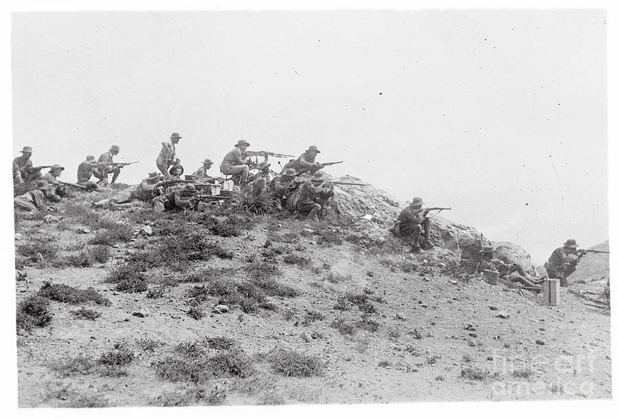 Troops Opening Fire For Capture Of Adjir Photograph by Bettmann
