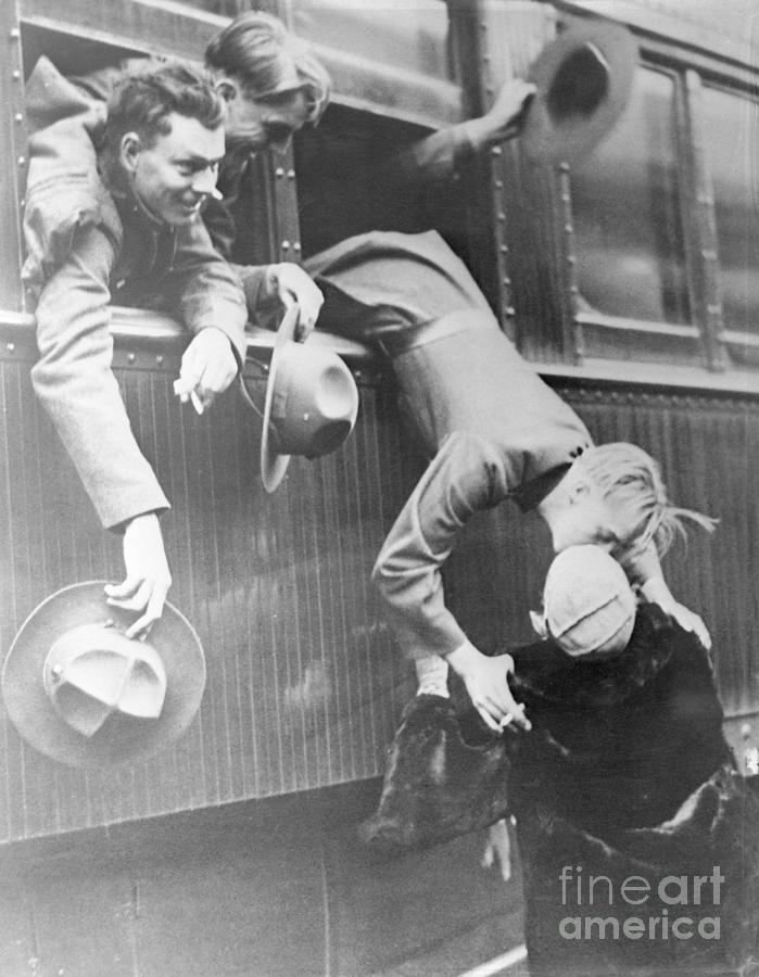 Troops Saying Goodbye From Train Photograph by Bettmann