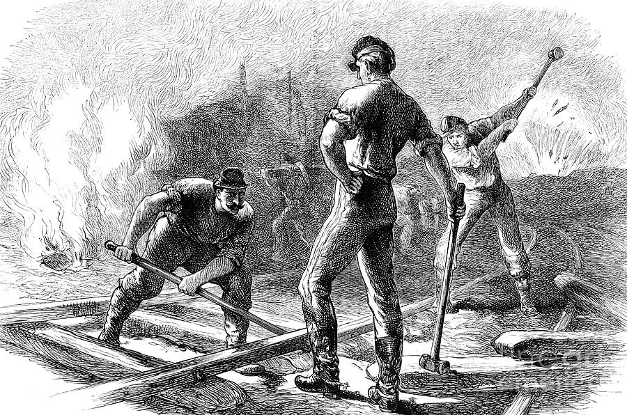 Troops Tearing Up A Railway, American Drawing by Print Collector
