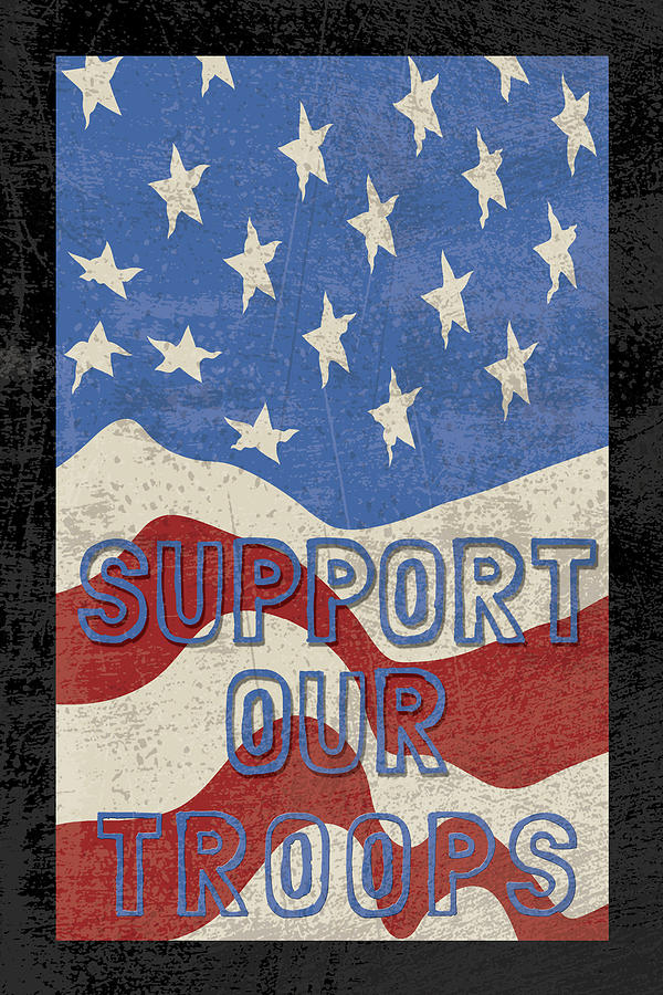 Support The Troops Photograph - Troops Textured by Erin Clark
