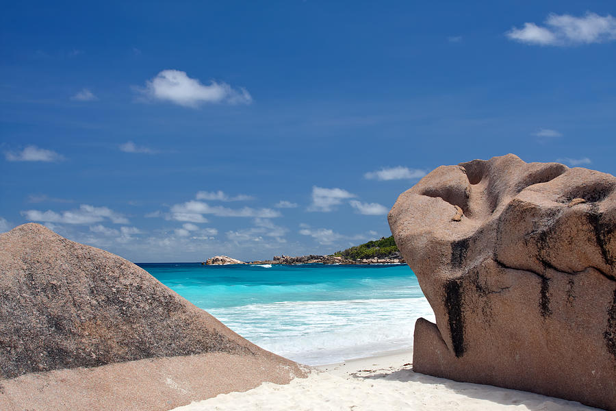 Tropical Beach At La Dique, Seychelles Photograph by Visual7
