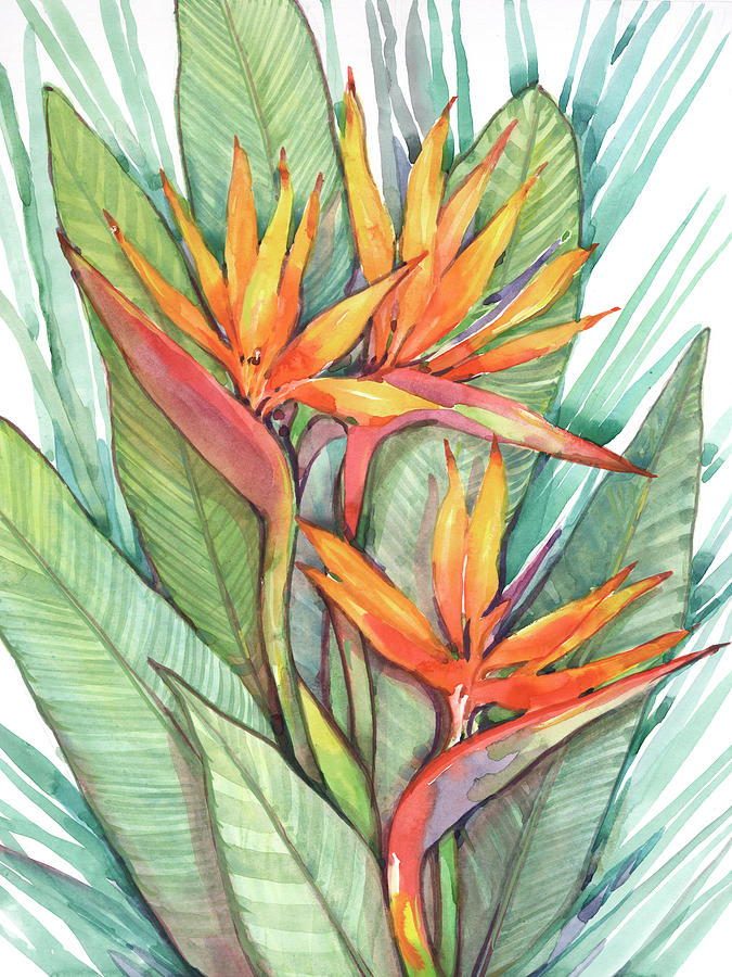 Tropical Botanical Paradise II Painting by Tim Otoole