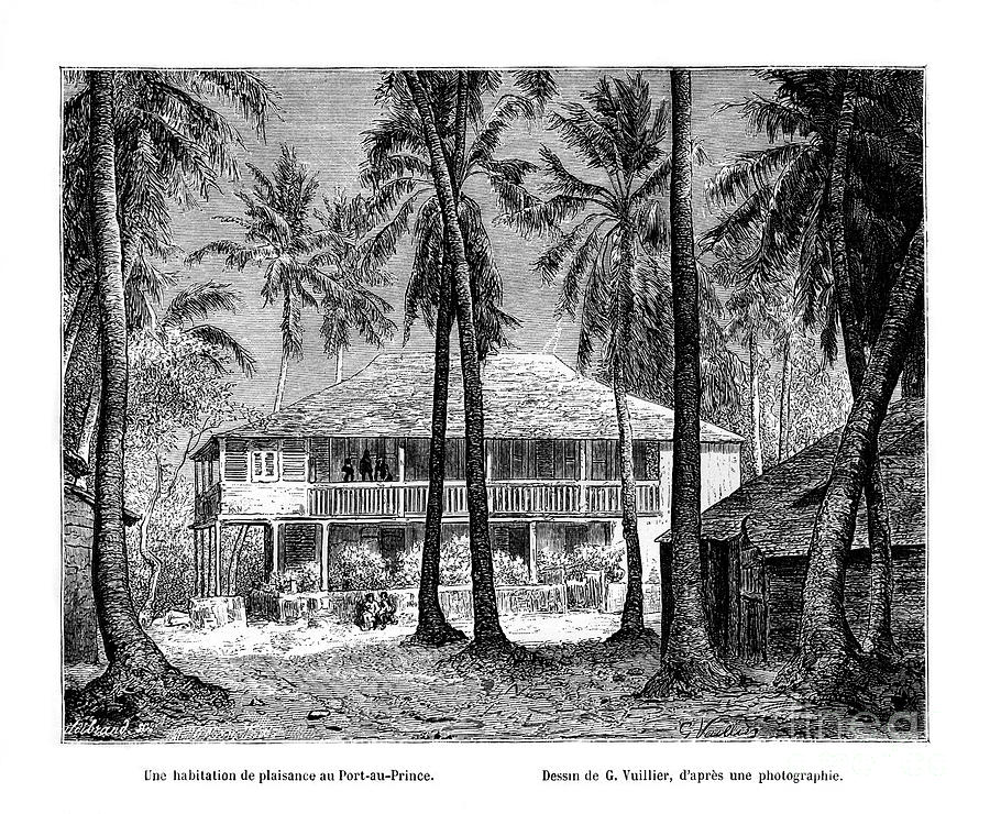 Tropical Building, Port-au-prince Drawing by Print Collector