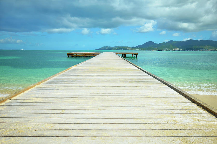 Tropical Caribbean Dock - St. Maarten Photograph by Luke Moore