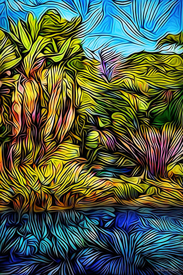 Tropical Dream Pond Digital Art by Joel Bruce Wallach