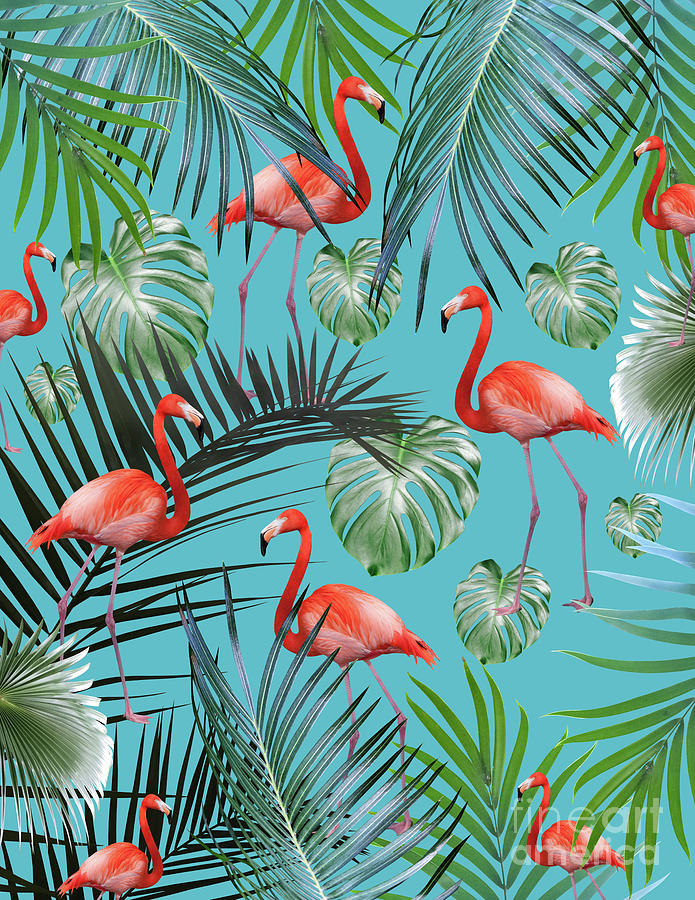 Tropical Flamingo Pattern #14 #tropical #decor #art Mixed Media by ...