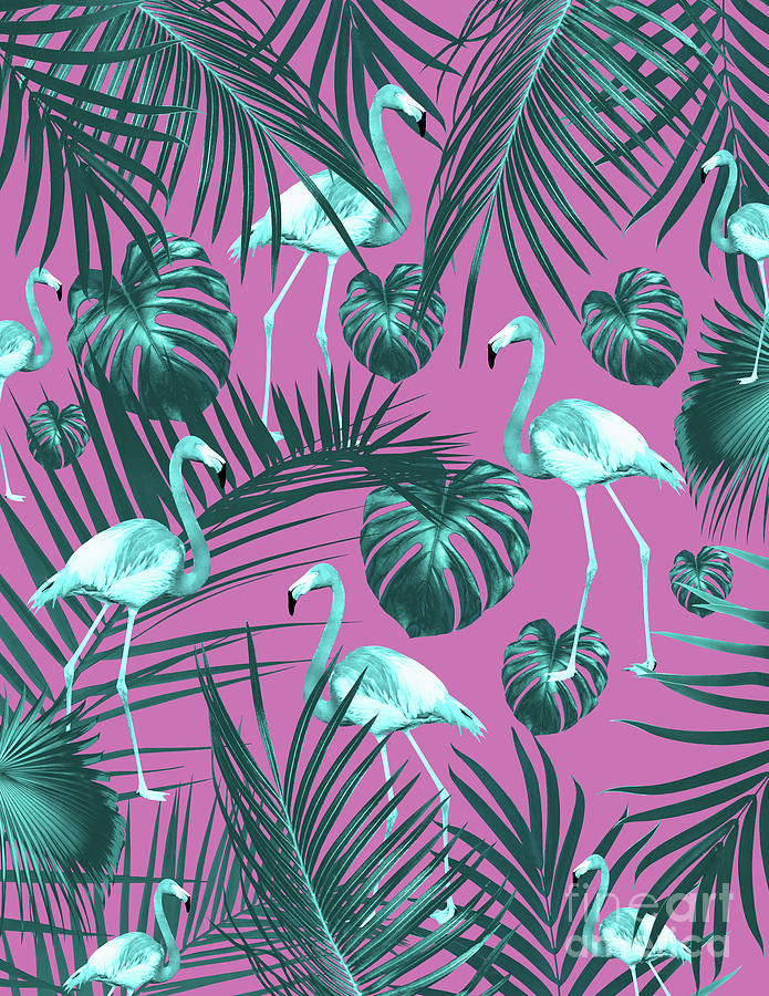 Tropical Flamingo Pattern #5 #tropical #decor #art Mixed Media by ...