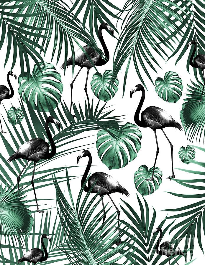 Nature Mixed Media - Tropical Flamingo Pattern #6 #tropical #decor #art by Anitas and Bellas Art