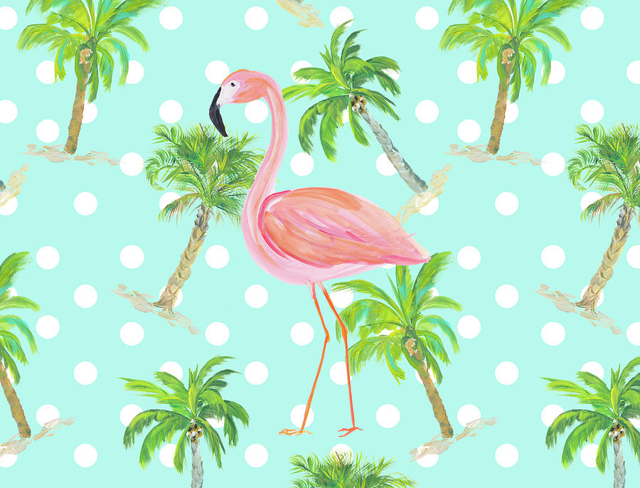 Flamingo Painting - Tropical Flamingo Vibes by South Social D