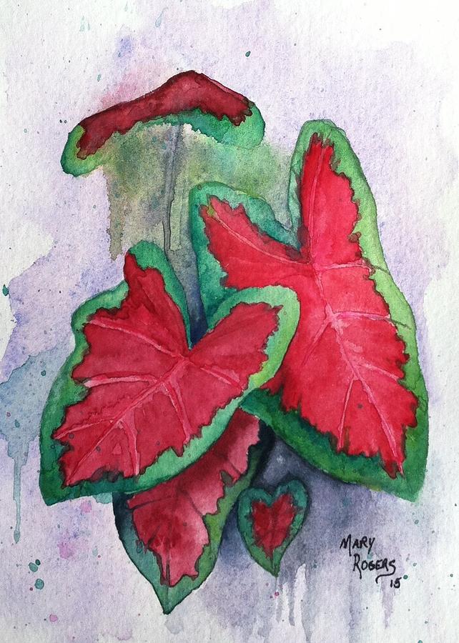 Plants Painting - Tropical Hearts by Mary Rogers