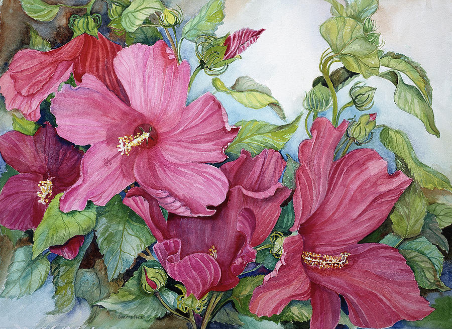 Flowers Still Life Painting - Tropical Heat by Joanne Porter