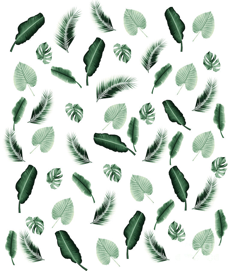 Nature Digital Art - Tropical Jungle Leaf Pattern #2 #tropical #decor #art  by Anitas and Bellas Art