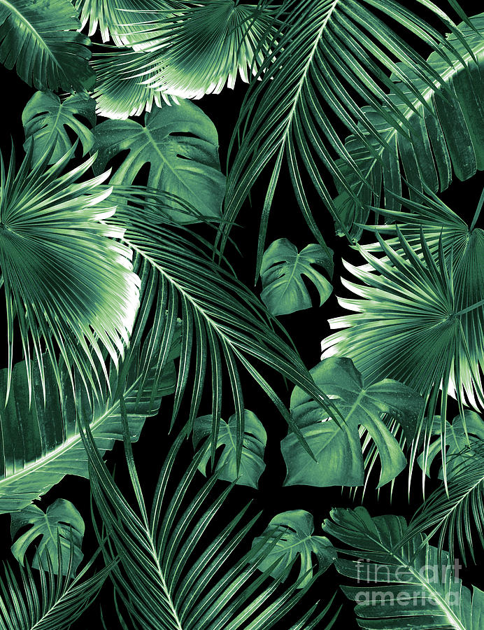 Tropical Jungle Leaves Dream #6 #tropical #decor #art Mixed Media by