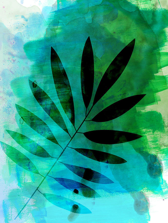 Flower Mixed Media - Tropical Leaf Watercolor  by Naxart Studio