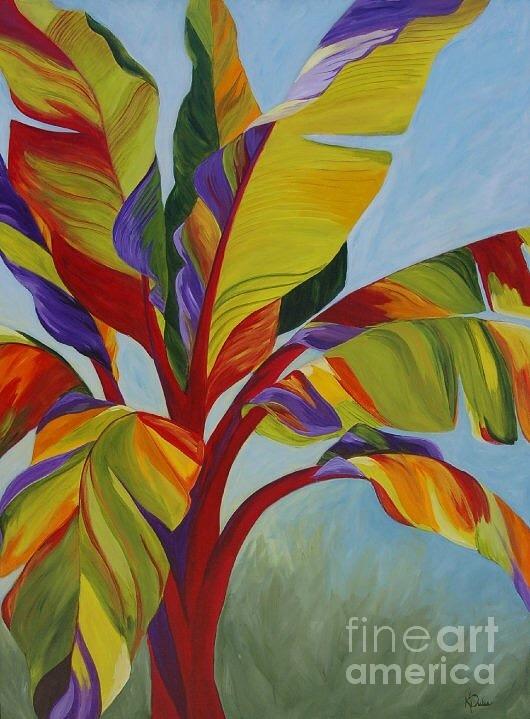 Abstract Painting - Tropical Mist by Karen Dukes