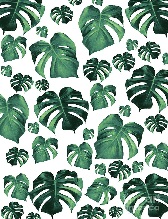 Tropical Monstera Pattern #3 #tropical #decor #art Mixed Media by ...