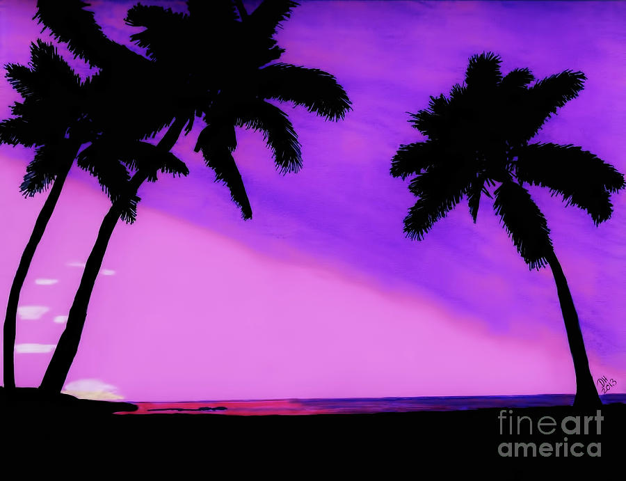 tropical pink sunset