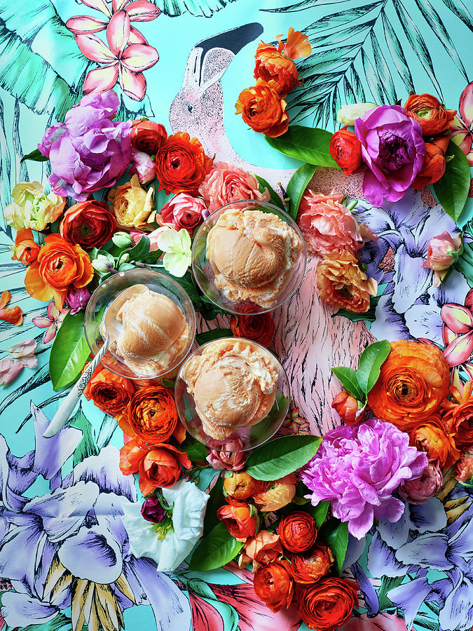 Tropical Sherbet With Flowers Photograph by Leigh Beisch