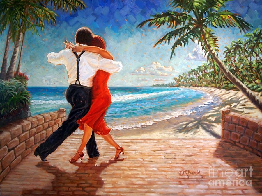Beach Painting - Tropical Tango by Janet McDonald
