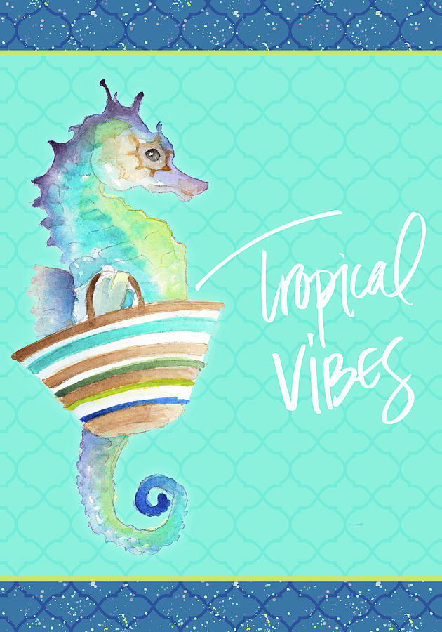 Tropical Vibes Seahorse Painting by Lanie Loreth