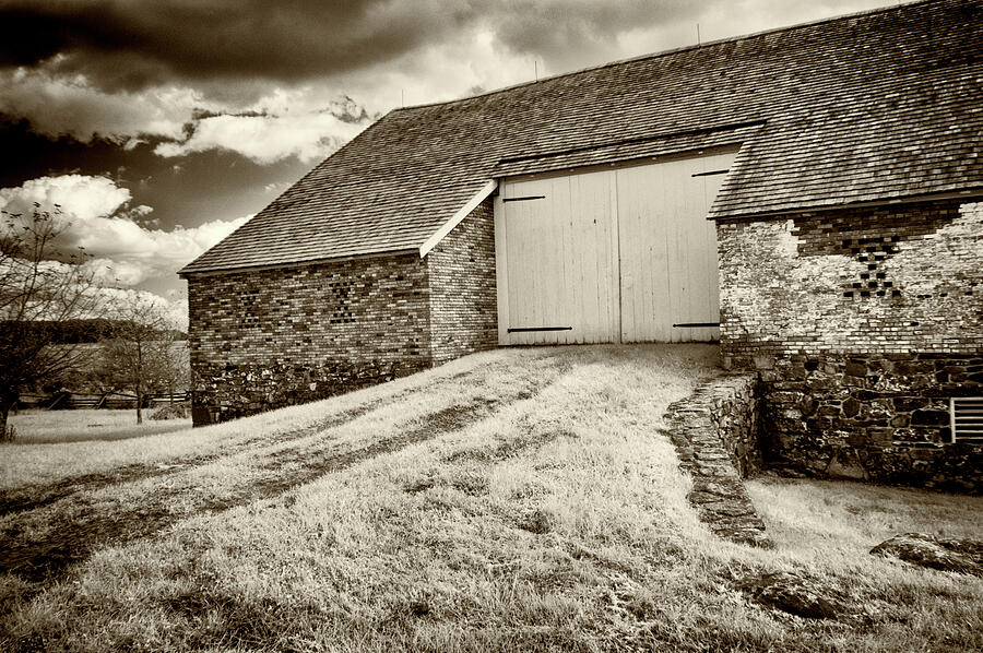 Black And White Photograph - Trostle Barn - Back Door by Paul W Faust - Impressions of Light