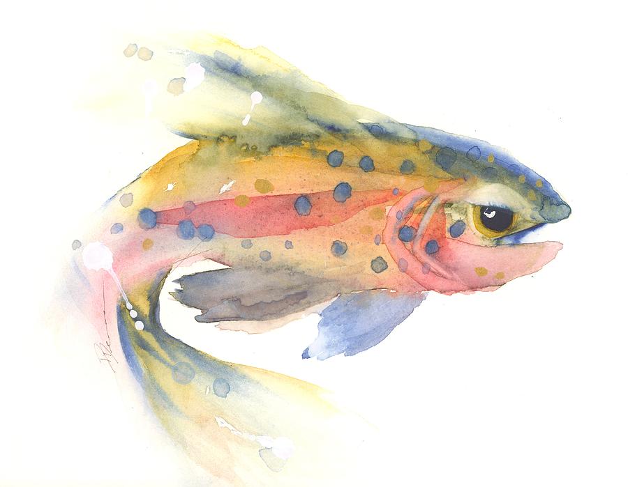 Trout #1 Painting by Dawn Derman