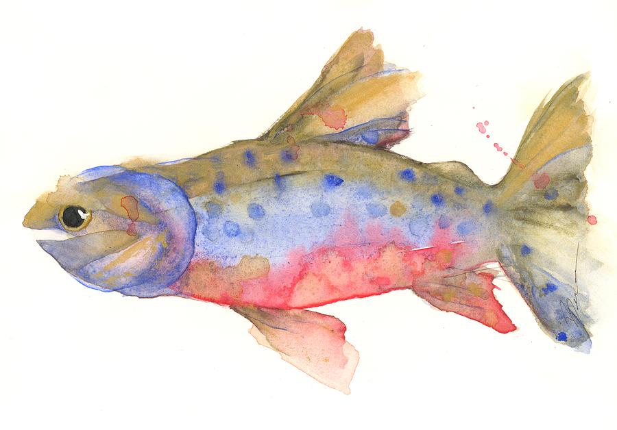 Trout #2 Painting by Dawn Derman