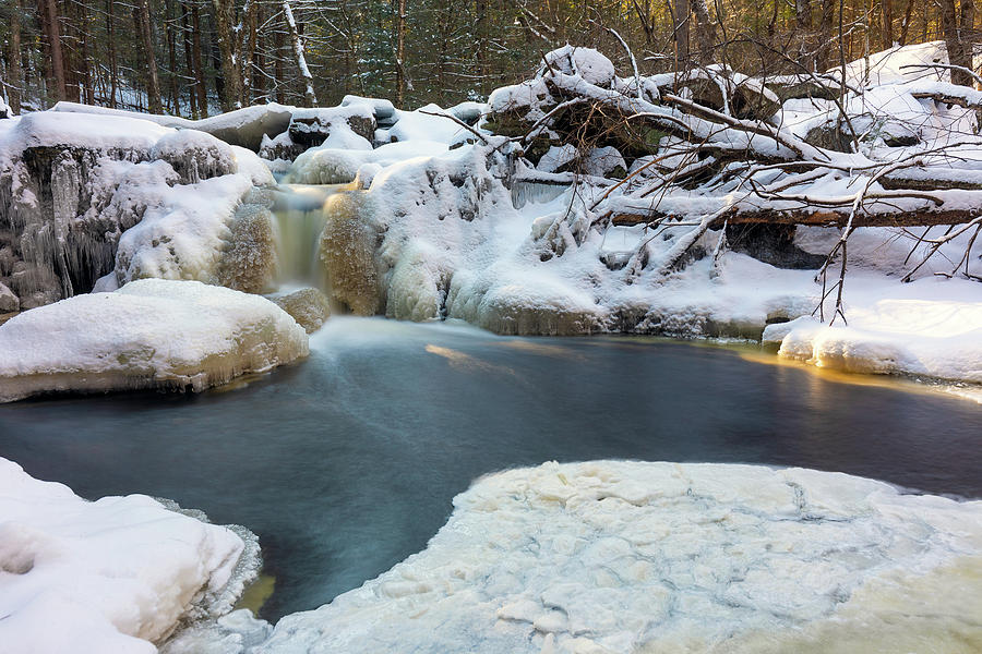 Trout Brook Waterfall in Winter Photograph by Brian Hale