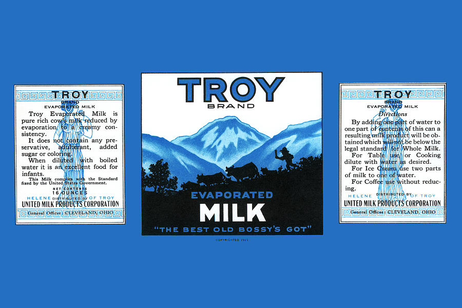 Troy Brand Evaporated Milk Painting by Unknown