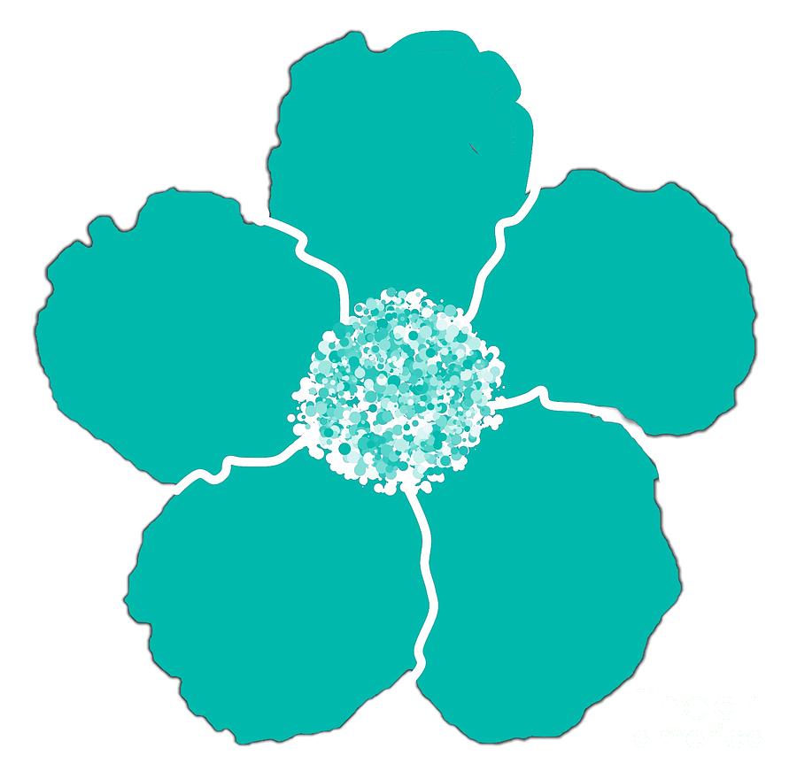 Teal Green Lily Flower Designed for Shirts Digital Art by Delynn Addams