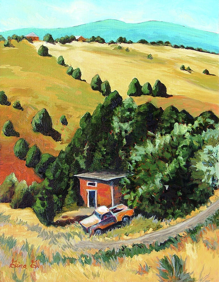Truchas Hideaway Painting by Gina Grundemann